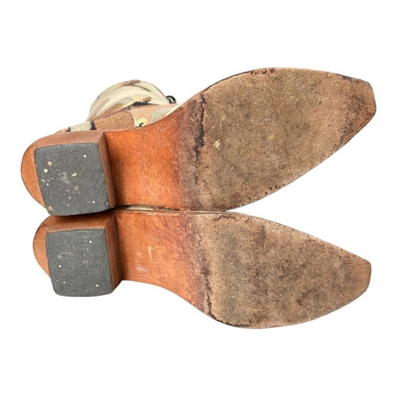 Vintage Greater LA Handmade Embroidery Cowboy Western Riding Boots Heeled 8.5 - Picture 7 of 10